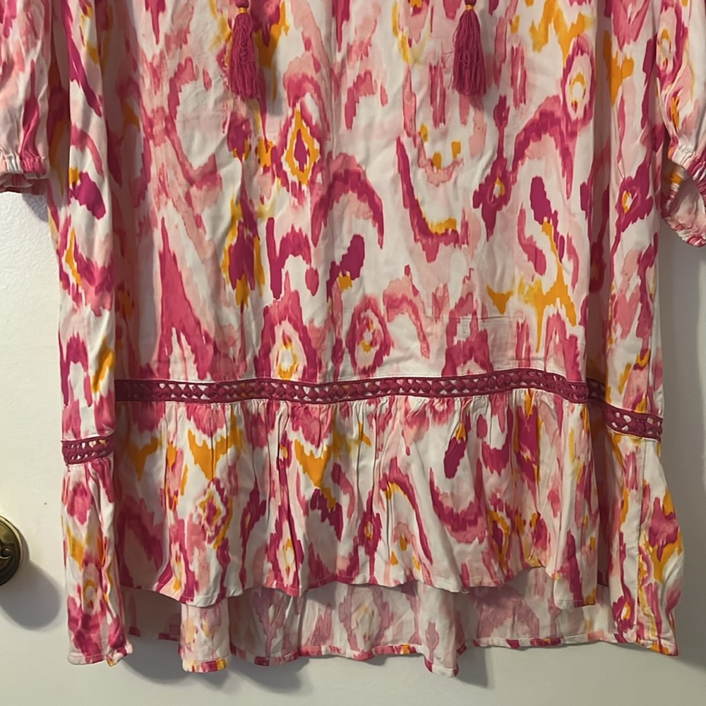 NWT Crown & Ivy Pink Peasant Dress XXL - Picture 4 of 4